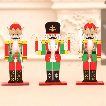 Drevené Vianočné Ozdoby Orech Vojak DIY Vianočné Dekorácie Pre Domov Vianoce Ploche Dekorácie Deti Dar Nový Rok Dekor