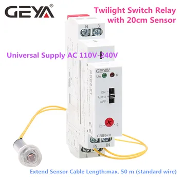 Doprava zadarmo GEYA GRB8-01 Twilight Switch s Snímača AC110V-240V Fotoelektrické Časovač Svetelný Senzor Relé