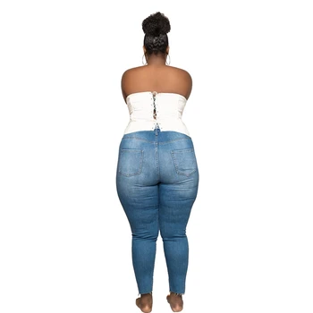 Sexy Nohavice Pre Ženy, Umývanie Chudá Jean Roztrhlo Veľkoobchod Dropshipping Plus Veľkosť Jeans pre Ženy, Dámy Úrad Vysokého strede zúžený Džínsy