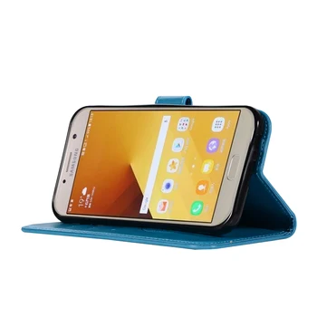 Effelon 1.Puzdro Pre Samsung Galaxy A7(2017) A720 A720F PU Kožené puzdro 5.7 palcový Držiteľa Karty Embosované Sova Magnetické Flip Peňaženky Prípade