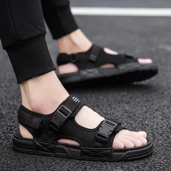 Pánske sandále 2019 lete nové priedušná otvorené prst ležérne topánky pánske trend Vietnamskej pláži papuče mužov