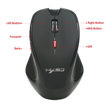 Bluetooth 3.0 bezdrôtová myš 2,4 GHz 800/1200/1600/2400 DPI ergonomic gaming mouse na PC notebook home office