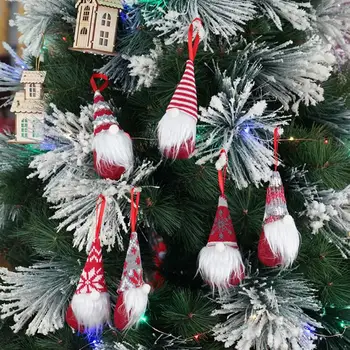 1 Sada 6 Ks Vianočný Stromček, Prívesky, Krásne Mini Gnome Bábika Dekorácie Mini Roztomilé Bábiky Zdobené Ozdoby Na Vianočné Stromčeky