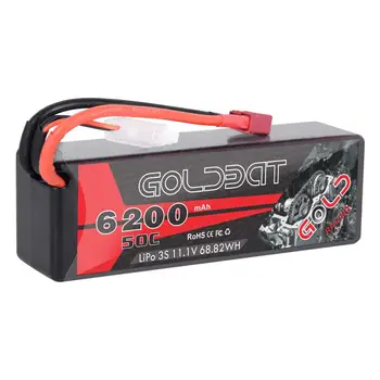 GOLDBAT Lipo Batérie 3S 11.1 V 50C 6200mAh lipo Pack Prípade Pevného s Dekani Konektor pre RC 1/8 Rozsahu Vozidlá Auta, RC Lode, Lietadla