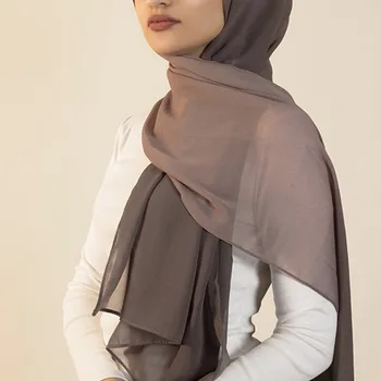 Vysoká Kvalita Šatku Mäkké, Ľahké Priedušná Georgette Šatkou 2 farebný tón Ombre Gradient Šifón Šatky Hijabs hidžáb