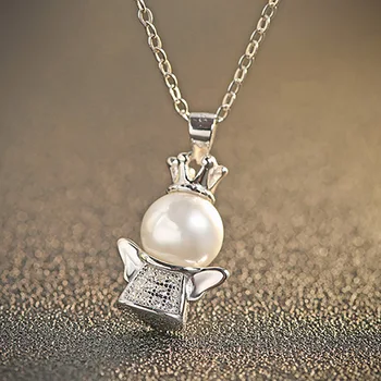 JoiasHome 925 sterling silver prívesok tvorivé pearl a osobnosť prívesok anjel žena jemné šperky svadobný dar