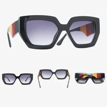 2020 Slávny Luxusný Dizajn Značky Nadrozmerné Cat Eye slnečné Okuliare Ženy Vintage Multicolor Rám Zrkadla Slnečné Okuliare pre Ženy UV400