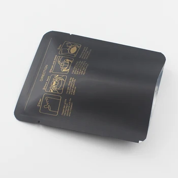 10x12.5 cm(4x5in) Black Gold Káva Prášok Package Tašky Tepelné Tesnenie Hliníkovej Fólie Open Top Závesné Ucho Kávy Tašky Slzného Zárez