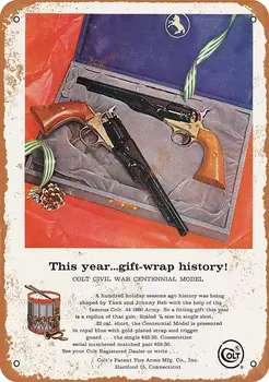 NIE Colt Občianskej Vojny Centennial Pištole Nastaviť Tin Znamení Retro Vintage Kovové Plagát Doska Výstražné Značky Iron Art Zavesenie na Stenu 20X30 cm