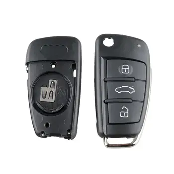 3 Tlačidlá Skladacie Flip Diaľkové Kľúča Vozidla Prípade Shell Fob vhodné na Audi A6