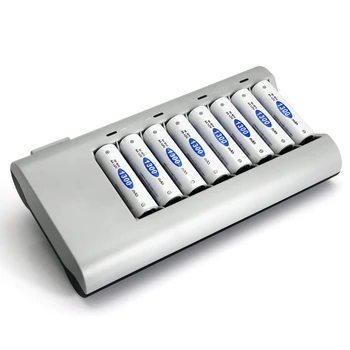 Inteligentný 8 Slot Nabíjačka Batérií S LED Svetlom Časovač Ovládanie Nabíjačka Pre batérie typu AA AAA NI-MH, NI-CD Nabíjateľné Batérie