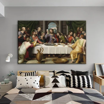 Posledná Večera Plátne Obrazy Reprodukcie Klasickej Stene Umelecké Plátno Plagáty Christian Dekoratívne Obrázky Domova Cuadros
