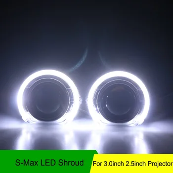 Autoki LED Denných prevádzkových Svetla Angel Eye Integrovaného Rámu Upínadlá Masky S-max Pre 2.5 A 3.0 Palcov Bi xenon Projektor Objektív