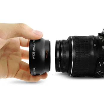 1set Profesionálne 52MM 0.45 x širokouhlý Makro Objektív na Nikon D3200 D3100 D5200 D5100 Black Super Široký Uhol