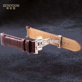 Zakrivené konci pravej kože náramok mužov watchband pre tissot T035 hodinky remienok 22 23 24 mm náramkové hodinky kapela motýľ spona