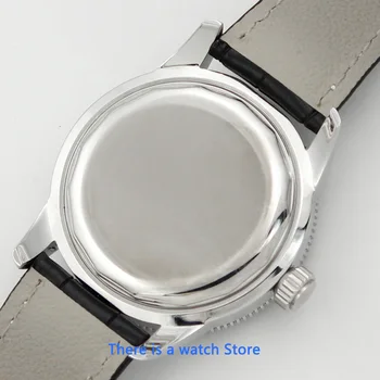 Bliger 46 mm black dial automatické mechanické pánske hodinky zafírové sklo Svetelný Nepremokavé Kožené Pútko Náramkové hodinky Mužov