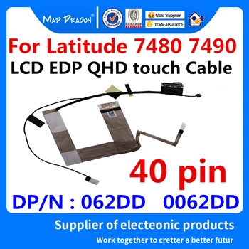 Nový, originálny Notebook, LCD QHD dotykový LCD Kábel Video Stužkový Kábel pre Dell Latitude 7480 7490 E7480 E7490 062DD 0062DD DC02C00E500