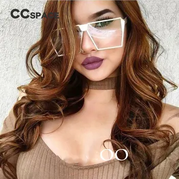 CCSPACE Dámy Nadrozmerné Námestie Ružové Okuliare Gradient Ženy Muži Ženy Okuliare Značky Dizajnér Okuliare Zrkadlo Odtiene 45211
