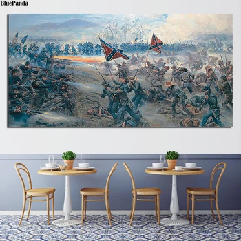 Gettysburg Americkej Občianskej Vojny, Nordic Štýl Plagát, Tlač Minimalistický Wall Art Plátno, Maľovanie Na Krajinný Obraz Domova