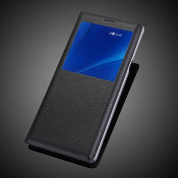 Najnovšie Špine Odolný Kryt Pre samsung Galaxy Note9 Flip PU Kožené puzdro okno Kryt telefónu puzdro pre Galaxy Note 9