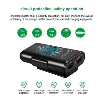 4 Porty QC USB 3.0 Rýchla Nabíjačka do Auta samolepky Príslušenstvo pre smart Brabus 451 450 odznak výfukových znak 2005-2019