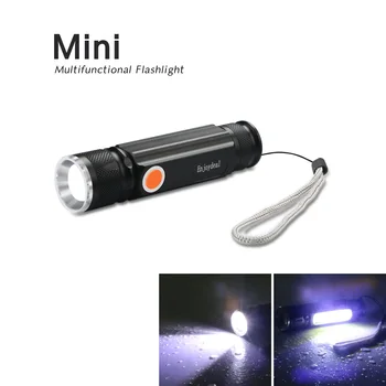 Enjoydeal 1pc USB 3800LM Baterka s Magnetom Klasu T6 Šikovný LED Blesk Nabíjateľná Baterka Flash Light Vrecku LED Lampa Zoom