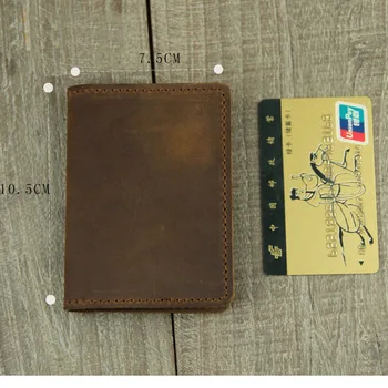 AETOO Mini držiteľa karty, crazy horse kože ručne cowhide vodičský preukaz taška, malé mince kabelku