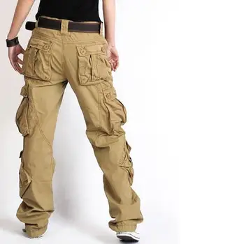 Ženy Cargo Nohavice 8 Vrecku Bavlna Hip Hop Nohavice Voľné Neforemné Armády Vojenské Taktické Nohavice Širokú Nohu Joggers Plus Veľkosť XXL