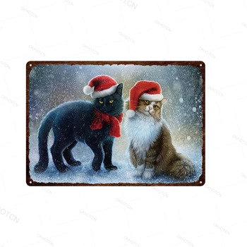 Vianočné Tin Prihlásiť Plechu Santa Claus Prednáška Dobrí Priatelia, Otec, Matka Darček Prihlásiť Dekorácie Zvierat Šťastný Tin Znamenia