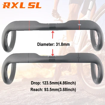 RXL SL Uhlíkových Vlákien Požičovňa Riadítka 31.8 mm Cestnej Bike Ohnuté Riadidlá Bar Vnútorné Linky UD Matný 400/420/440mm Barov, jazda na Bicykli