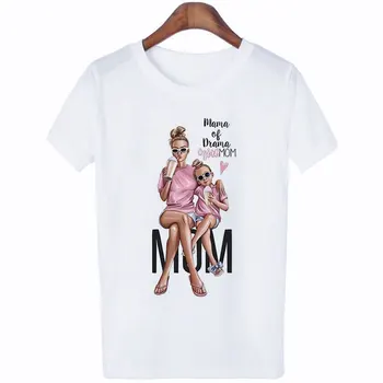 Móda Krásne Matky T Shirt ženy 2019 Nové Letné Krátke rukávy T-shirt Estetické Obľúbené Oblečenie Harajuku Biele Tričko