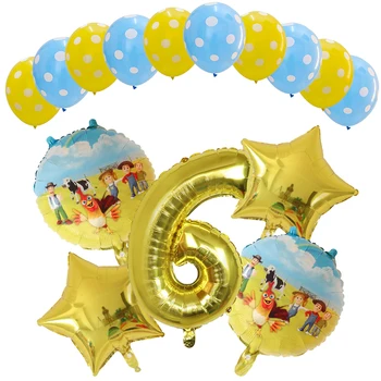 15pcs/veľa Farma Zvierat Ballon 30 palec Číslo Balón Dieťa 1. Narodeniny, Party Dekorácie Latex Vzduchu Globos Deti Hračky Farmy Strany