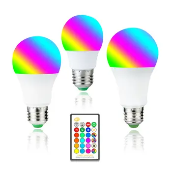 Foxanon RGB Stmievateľné Led Žiarovka Osvetlenia E27 85-265V Magic Color RGBW RGBWW Bubble bobble Lampa 5W 10W 15W Dovolenku Osvetlenie + Regulátor