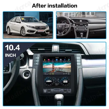10.4 Palcový Android 6.0 Tesla Štýl Auto DVD Prehrávač, GPS Navi Pre Honda Civic 2016 2017 Stereo Multimediálne Headunit Autoradio Satnav