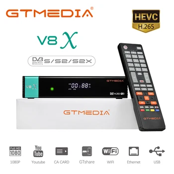 GTmedia V8X Satelitná TV Prijímač DVB-S2 HD 1080P Vstavaný WIFI H. 265 CA Karta GT Media Zásob v španielsku