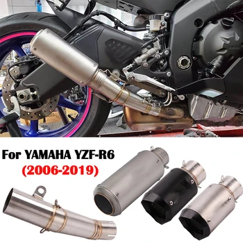 61MM Motocykel Mofidy Výfukových Uniknúť Moto Upravené Spojenie Polovici Stredného Rúra S DB Vrah Na YAMAHA R6 YZF-R6 R6 2006-2020