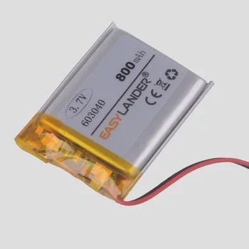 3,7 V 800mAh 603040 Lítium-Polymérová LiPo Nabíjateľná Batéria Pre Mp3 Mp4 Mp5 DIY PAD DVD E-kniha bluetooth, reproduktor, alarm dvr