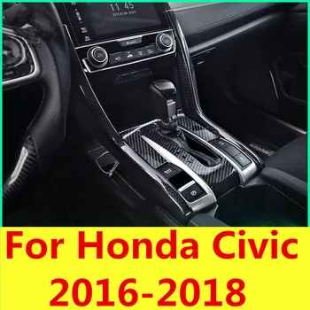 Výstroj dekorácie interiéru flitrami uhlíkových vlákien vzor ovládací panel vody pohár výbava Pre Honda Civic 2016-2018 10. Gen Sedan