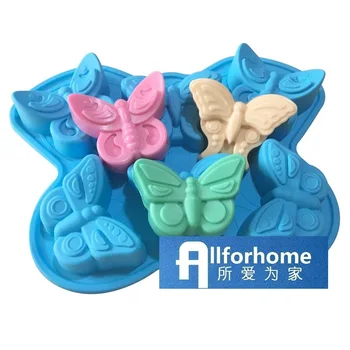 6 Otvor 3D Hmyzu Motýľ Silikónové Tortu Formy na Pečenie Koláča Pan Muffin Poháre Cupcake Mydlo Plesne Čokoládová zmrzlina DIY Plesní
