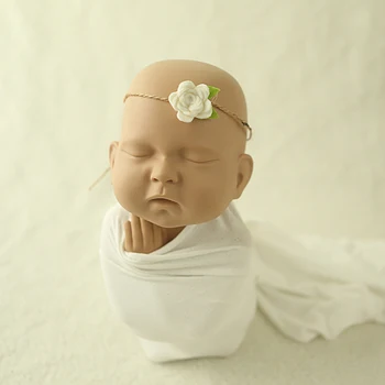 Bavlna novorodenca-fotografia-rekvizity zábal+hlavový most elastický úplet Zábaly deka requisiten babyshooting detská hojdacia sieť prop výplň
