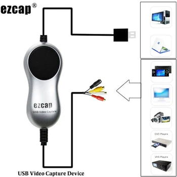 Ezcap USB 2.0 Video Capture V8, Hi8 DVD VHS DVR Adaptér Záznamník Prevodník Analógového Video Audio Digitálny pre Windows 10 WIN 7 8.1