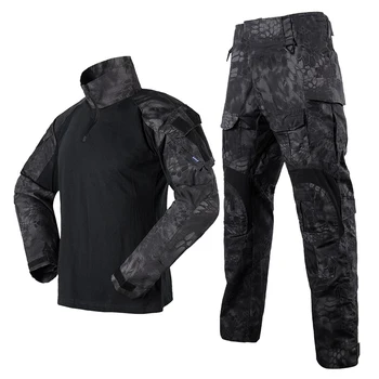 Muž Vojenské Oblečenie Sady Taktické Uniformy BDU Army Combat Suit Kamufláž Dlhý Rukáv T-shirts Cargo Nohavice Prácu