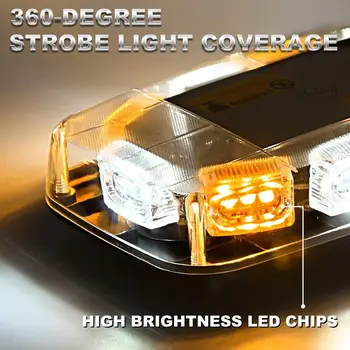 30 LED Auto Strobe Svetlo Žltá Ťahanie Kamión Núdzové Výstražné Strobe Flash Svetlá Bar So Silným Magnetom