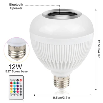 2 ks E27 Bezdrôtové Bluetooth Reproduktor Lampa RGB Magic Smart Led Blub, Diaľkový ovládač Pre Smart Home Hudby Žiarovka Fáze Svetlo