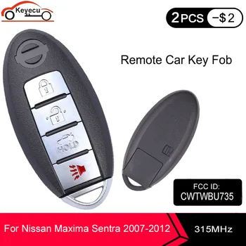 KEYECU 315MHz FCC: CWTWBU735 Smart Remote Auto príveskom, 4 Tlačidlo ID46 Čip Na Nissan Maxima Sentra 2007 2008 2009 2010 2011 2012