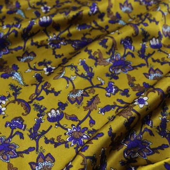 DIY Satin textílie Lesklý Charmeuse paisley Satin Tkaniny Polyester Tilda Kvetinový Satin Tkaniny 1 Meter