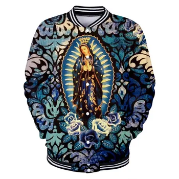 Panna Mária Z Guadalupe Panny Márie Katolíckej Mexiko Najvyššej Kvality Bunda mužov kabát dlhý rukáv mikina harajuku hoodies oblečenie