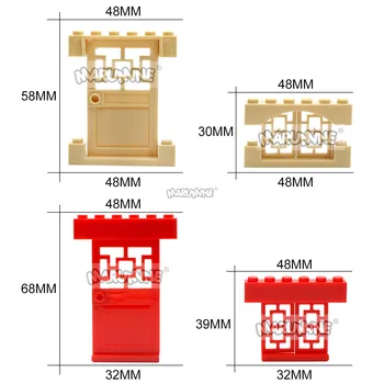 MARUMINE Dvere 1x4x6 Oknom A rámom 4x3 Stavebné Bloky Mestskej Časti Klasické Tehly Konštrukcia Vzdelávacie Hračky