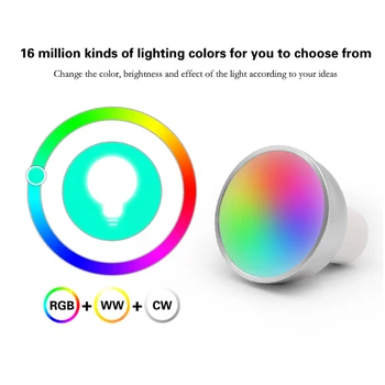 GU10 RGB+CW LED Žiarovku 5W, IR Diaľkové Ovládanie, AC 85-265V Pozornosti Domov Osvetlenie Premenlivé Smart Svetlo Podporu Alexa Domovská stránka Google