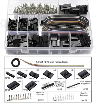 Kliešte Tool Kit račňový systém otáčania Crimper s 1550PCS 2.54 mm Dupont Konektory a 760pcs 2.54 mm JST-XH Konektory pre AWG 26-20